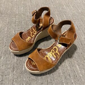 Sam Edelman Brown Suede Dimitree Wedge Espadrille Heels size 6.5